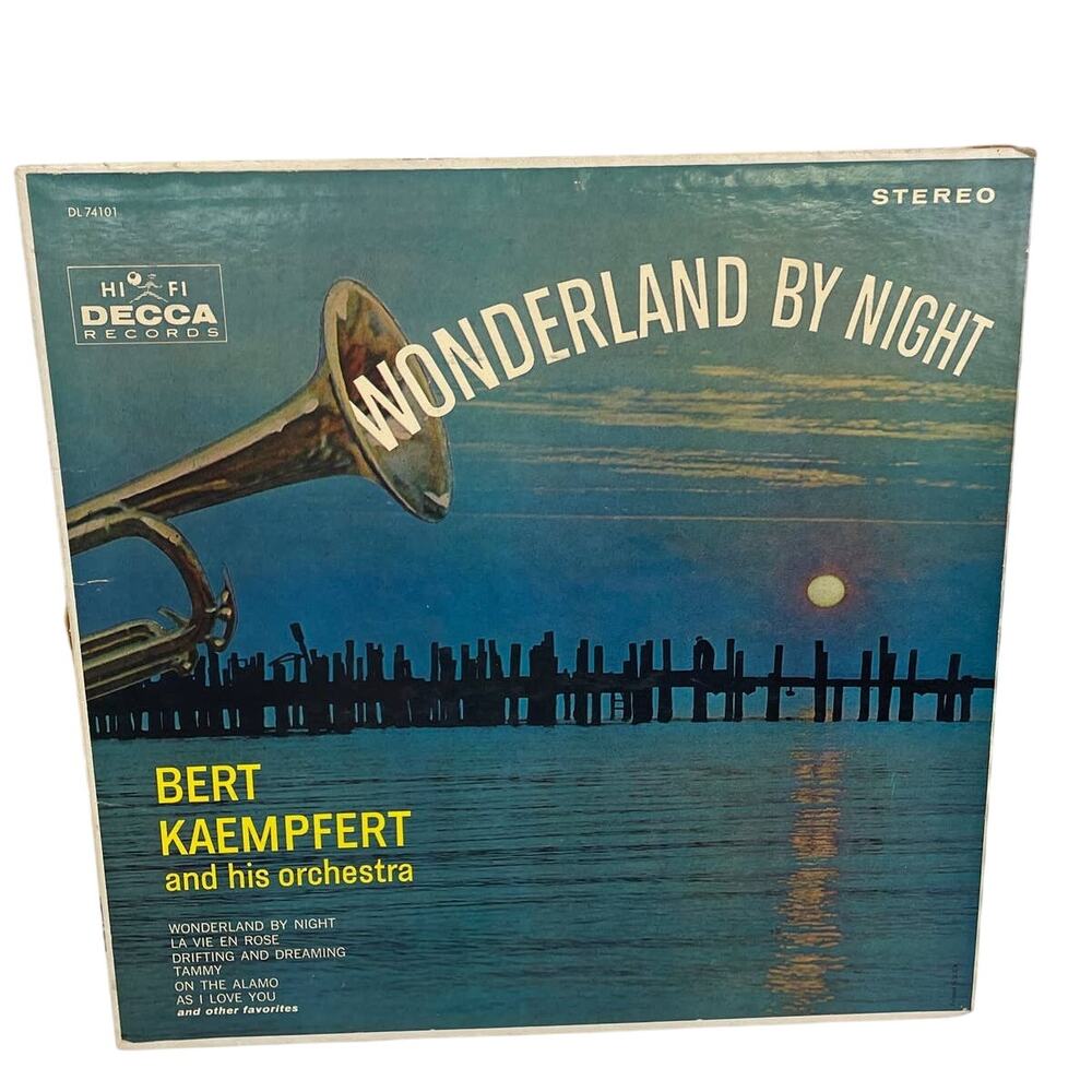Vintage 1960 Bert Kaempfert Orchestra Wonderland By Night Music LP Vinyl Record
